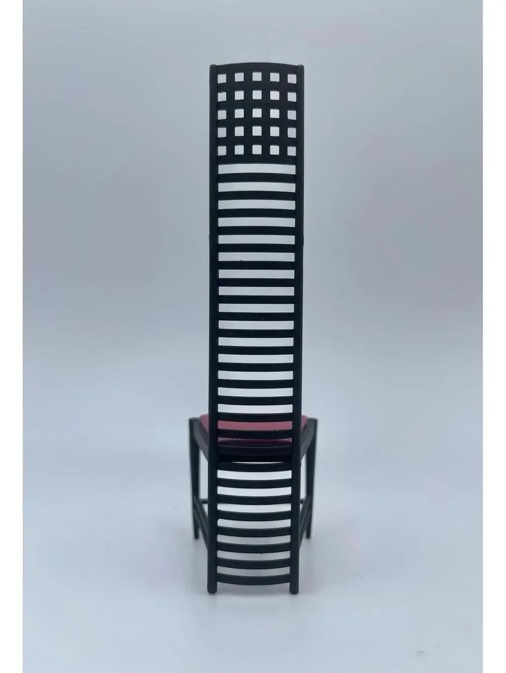 1:12 Scale Miniature MCM Chair Mid Century Modern, High Back Style Chair, Red